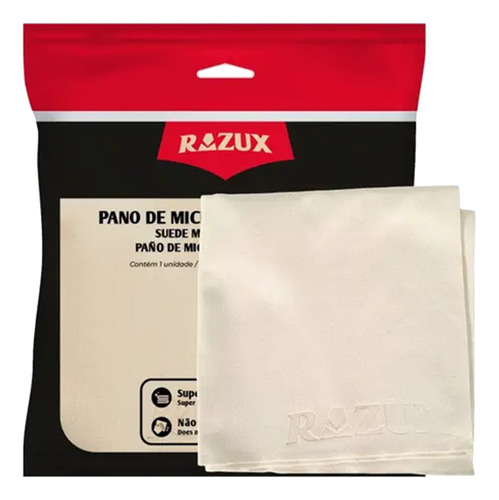 Panos De Suede Limpa Viseira 30x30cm Bege 5 Unidades Razux