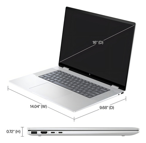 Hp Envy 2-en-1 16 Wuxga Touch Intel Ultra 5 16gb Ram 512gb Color Glacier Silver - Excelente (Reacondicionado)