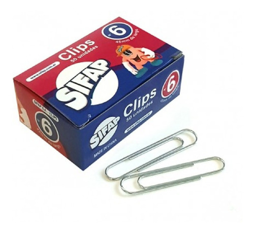 Clips Metalicos Nro 6 45mm Pack 5 Cajitas X50