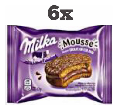 Kit 6 Alfajor Importado Milka Mousse De Chocolate 42g