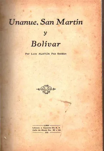 Unanue San Martin Y Bolivar (Usado)