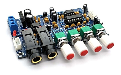 Imagen 2 de 3 de Pre Amplificador Stereo Microfono Karaoke 12v+12vac - Sgk
