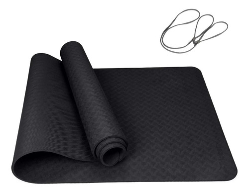 Mat Yoga Mat Tpe 8mm Fitness Ecologico Negro