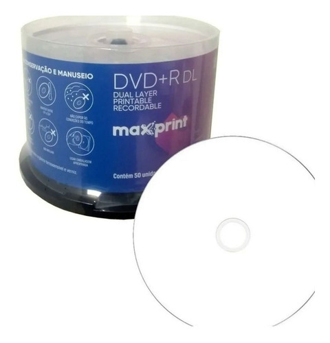 50 Dvd Dl 8,5gb Maxprint Print Umedisc Grava Jogos Xbox 360