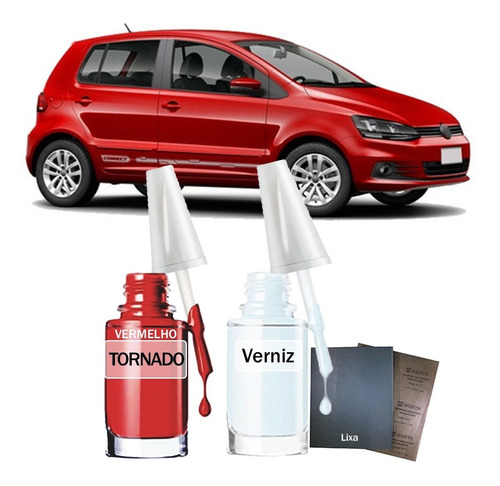 Tinta Tira Risco Vw Fox I-motion 2011 Vermelho Tornado