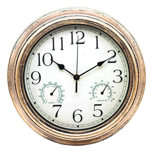 Reloj De Pared Con Visualización De Tono De Latón Dorado