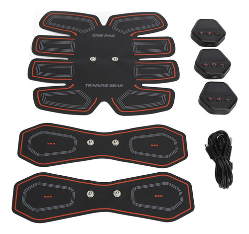 Entrenador Muscular Abdominal, 10 Modos, Piel Sintética, Usb