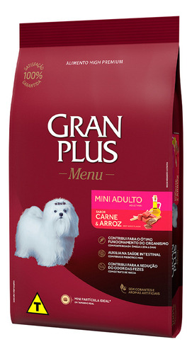 Ração Gran Plus Menu Cão Adulto Mini Sabor Carne/arroz 15kg