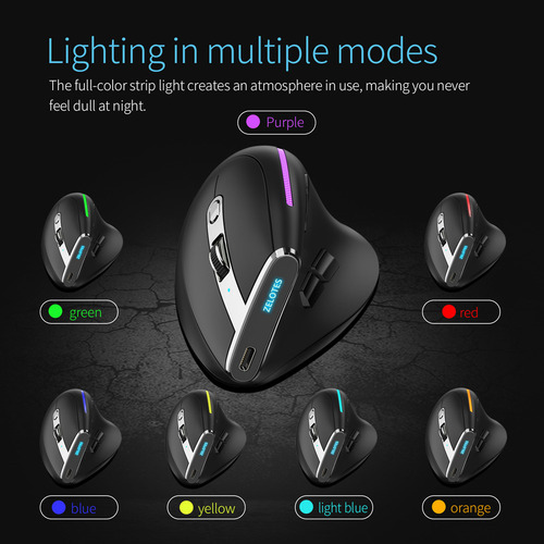 Mouse Vertical Completo Indicador Óptico Zelotes 8 Game 2,4
