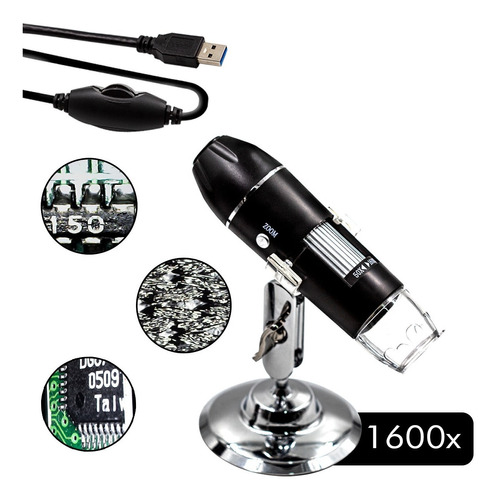 Kit 10 Microscópio Zoom 1600x 2mp Profissional Digital Usb