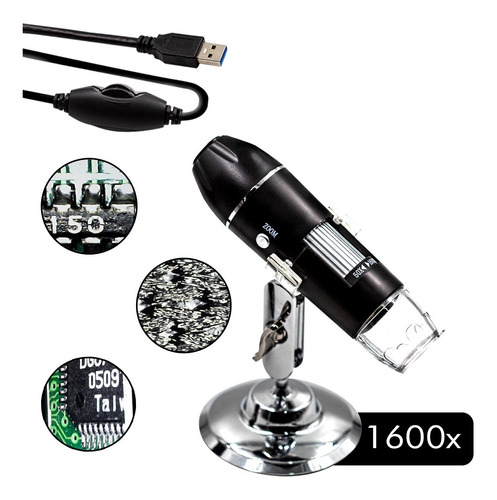 Imagem 1 de 10 de Kit 10 Microscópio Zoom 1600x 2mp Profissional Digital Usb