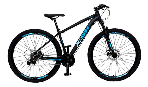 Mountain bike KSW XLt MTB aro 29 15" 24v freios de disco mecânico câmbios Dianteiro Importado y Traseiro Importado cor preto/azul