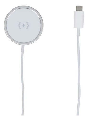 Carregador Sem Fio Indução Compatível C/ Magsafe Turbo 15w Cor Branco