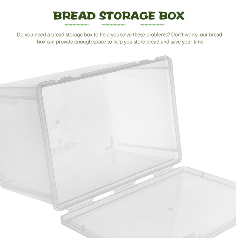 - . Recipiente For Pan Rebanado, Caja De Almacenamiento De