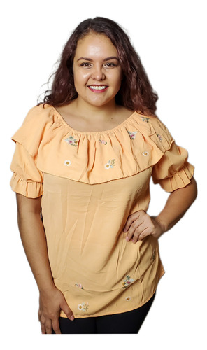 Blusa Bordada Olan Grande Extra Estirable 1xl 2xl 3xl