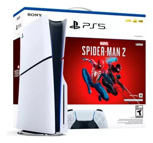 Consola Ps5 Playstation 5 Slim, 2 Controles, Spiderman2