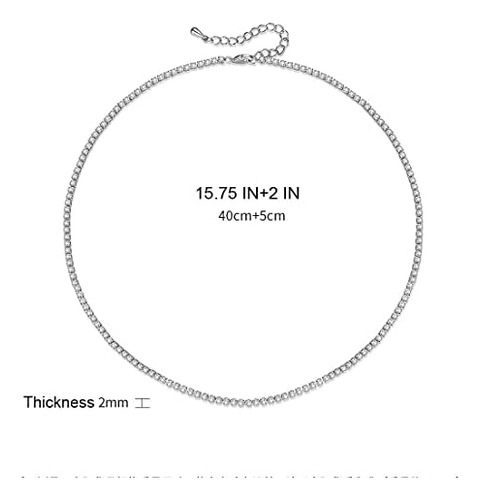 Woworama Collar De Tenis Con Circonita Cúbica, Gargantilla D