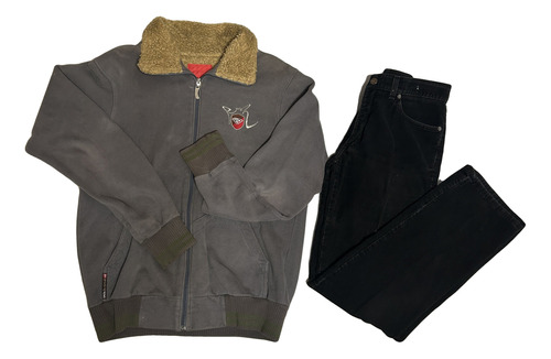 Campera Invierno + Jean Corderoy Hombre Talle M Pack X2u 