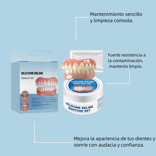 Juego De Adhesivas Prótesis Dentales De Silicona Brillante