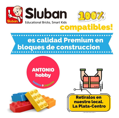 Imagen 3 de 6 de Bloques 4x4 Camioneta Y Figura Sluban Car Club Calidad