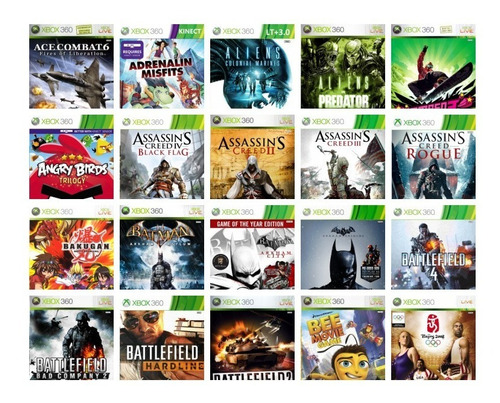 Jogos  Xbox 360 Destravado Kit 20 Jogos Midia Fisica