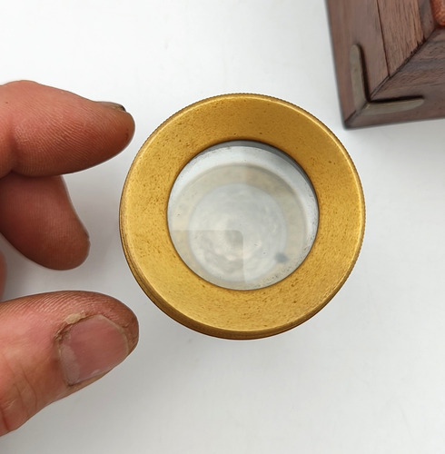 Lupa Cartografica Antigua De Bronce (caja Madera) - Nautico (Usado)