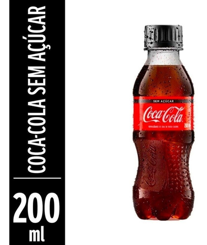 Refrigerante Coca-cola Mini Pet 200ml Zero Açucar - 48 Unids