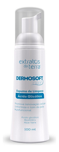 Dermosoft Espuma Ácido Glicólico 100ml - Extratos Da Terra