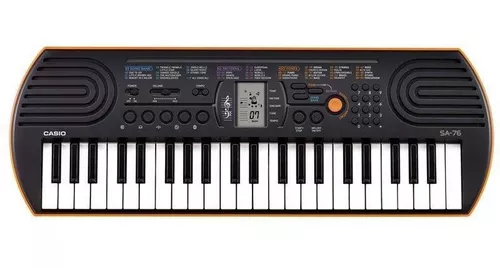 Teclado Infantil Casio SA76 AH2 44 Teclas Preto Laranja- - Carneiro