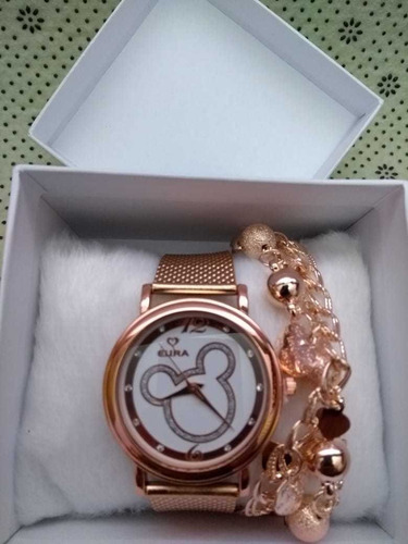 Relógio Feminino Fecho Fivela + Pulseira & Caixa - Kit 5 Und
