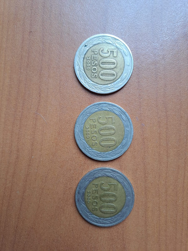 Monedas De $500 Año 2000 Original (lote De 3)