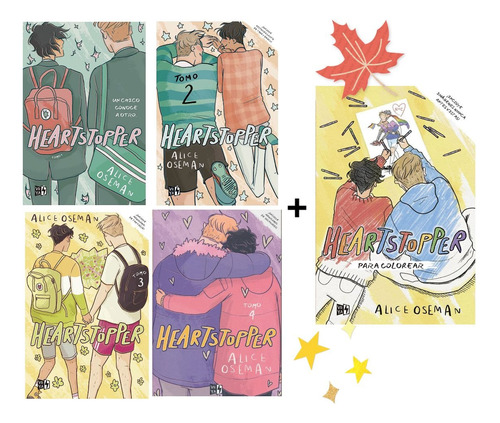 Heartstopper 4 Libros + Regalo Libro Colorear - Envío Gratis