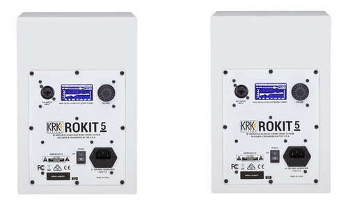 Imagen 2 de 3 de Monitores De Estudio Krk Rokit 5 G4 Blancos Por Par