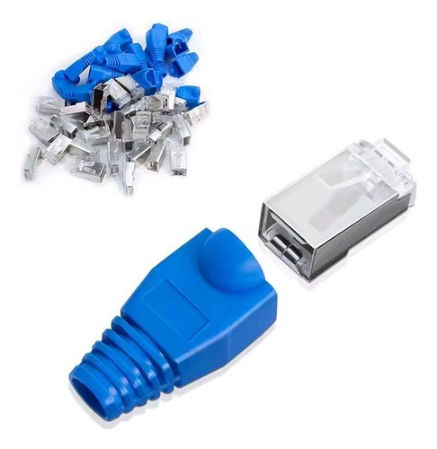 Conectores Rj45 Cat6 Blindados Pasantes X Unidad