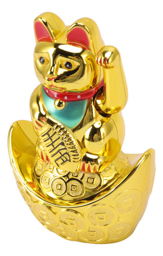 Decoração De Balancim Dourada Waving Lucky Cat De 5,5 Polega