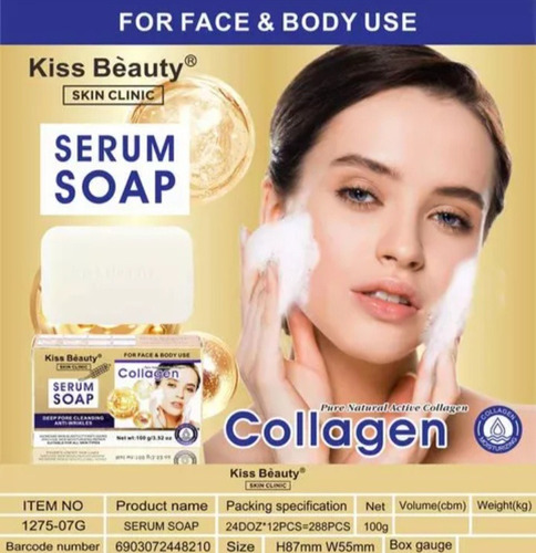 Jabon Facial De Colageno Aumenta La Elasticidad Antieage