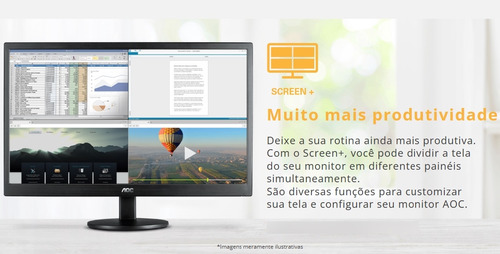 Monitor Aoc Led 18,5 Hdmi E Vga E970swhnl Widescreen Tn