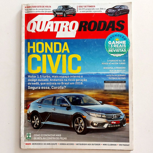 Revista Quatro Rodas 678 Jan2016 Civic / Golf Oettinger