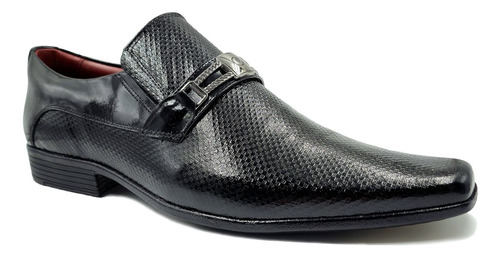 Zapato Formal Hombre Charol Cuero Natural Negro Sin Cordon