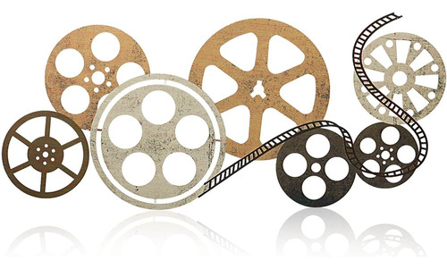 Metal Movie Reel Wall Art Abstract Antique Movie Theater Dec