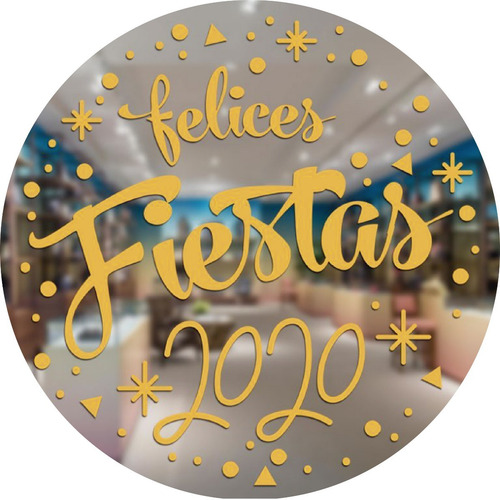 Imagen 1 de 9 de Vidrieras Plotter Vinilos Felices Fiestas Navidad