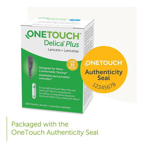 Onetouch Delica Plus - Lancetas De Calibre 30 Para Pruebas D