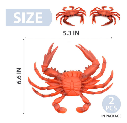 2 Pcs Juguete De Cangrejo Realista Artificial - Aprendizaje
