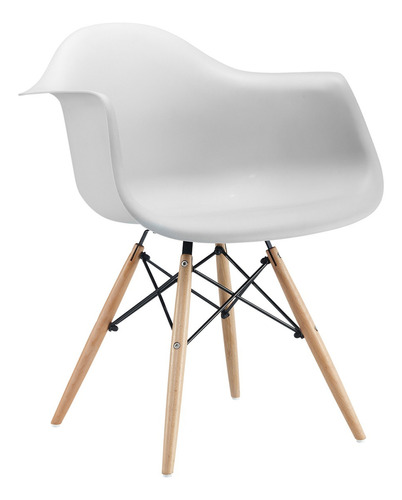 Sillon Silla De Comedor Diseño Eames Dsw Patas De Madera Color de la estructura de la silla Blanco