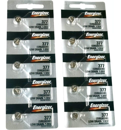 Energizer 377/376 Silver Oxide 10 Batteries