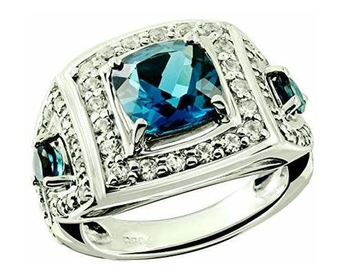 Anillos - Rb Gems Sterling Silver 925 Statement Ring Genuine