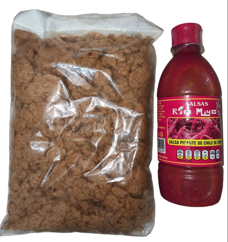Carne Machaca De Res Estilo Natural Y Salsa Picante