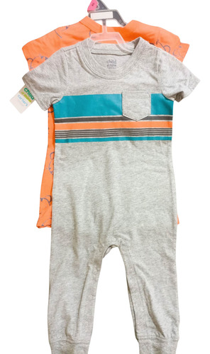 Conjunto De Romper Carter's Niños Estampado Tigres Gris Claro 24 M