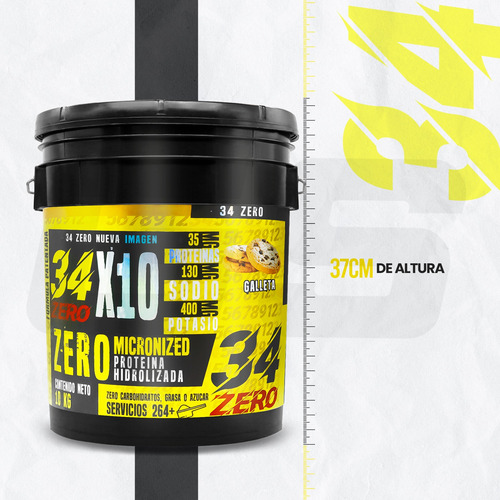 34 Zero Proteína Hidrolizada 10kg 264 Servs Varios Sabores Galleta