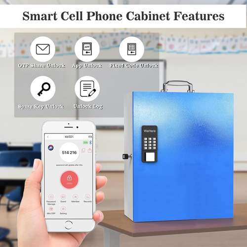 48 Slots Cell Phone Locker With Smart Lock, Phone Storage Lo